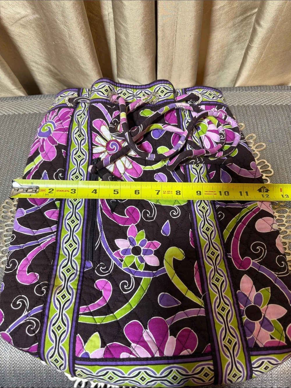 Vera Bradley Drawstring Backpack – Purple Punch Pattern